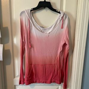 Pink and white light weight hoodie